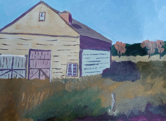 Barn in Corn Field in Litchfield, New Hampshire