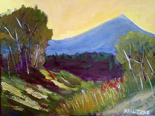 Landscape mountain scene Noosa Hinterland Trails 11 x 14 Acrylic painting