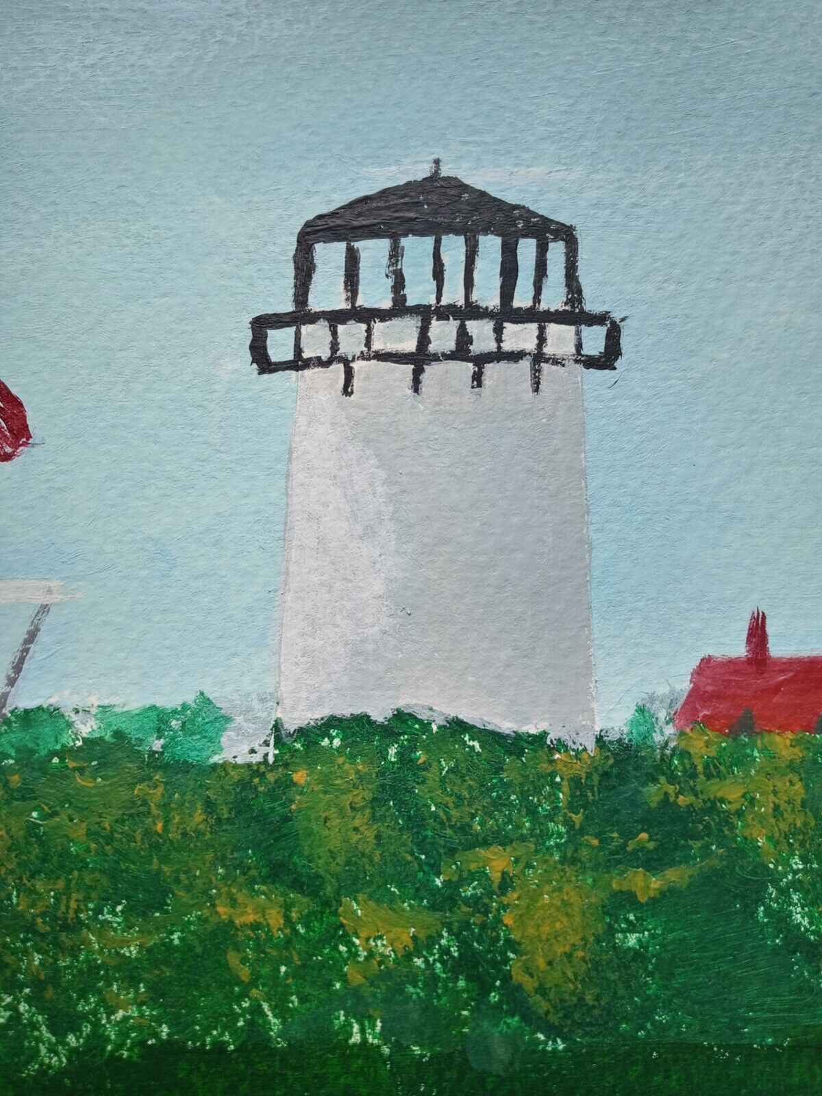 Chatham lighthouse  Ocean beach acrylic, 11x14 original on canvas paper