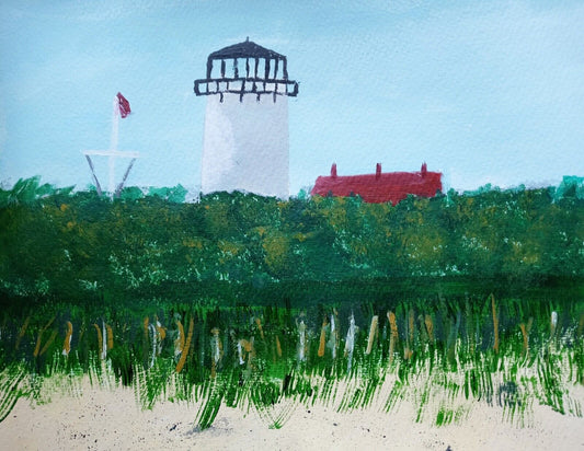 Chatham lighthouse  Ocean beach acrylic, 11x14 original on canvas paper