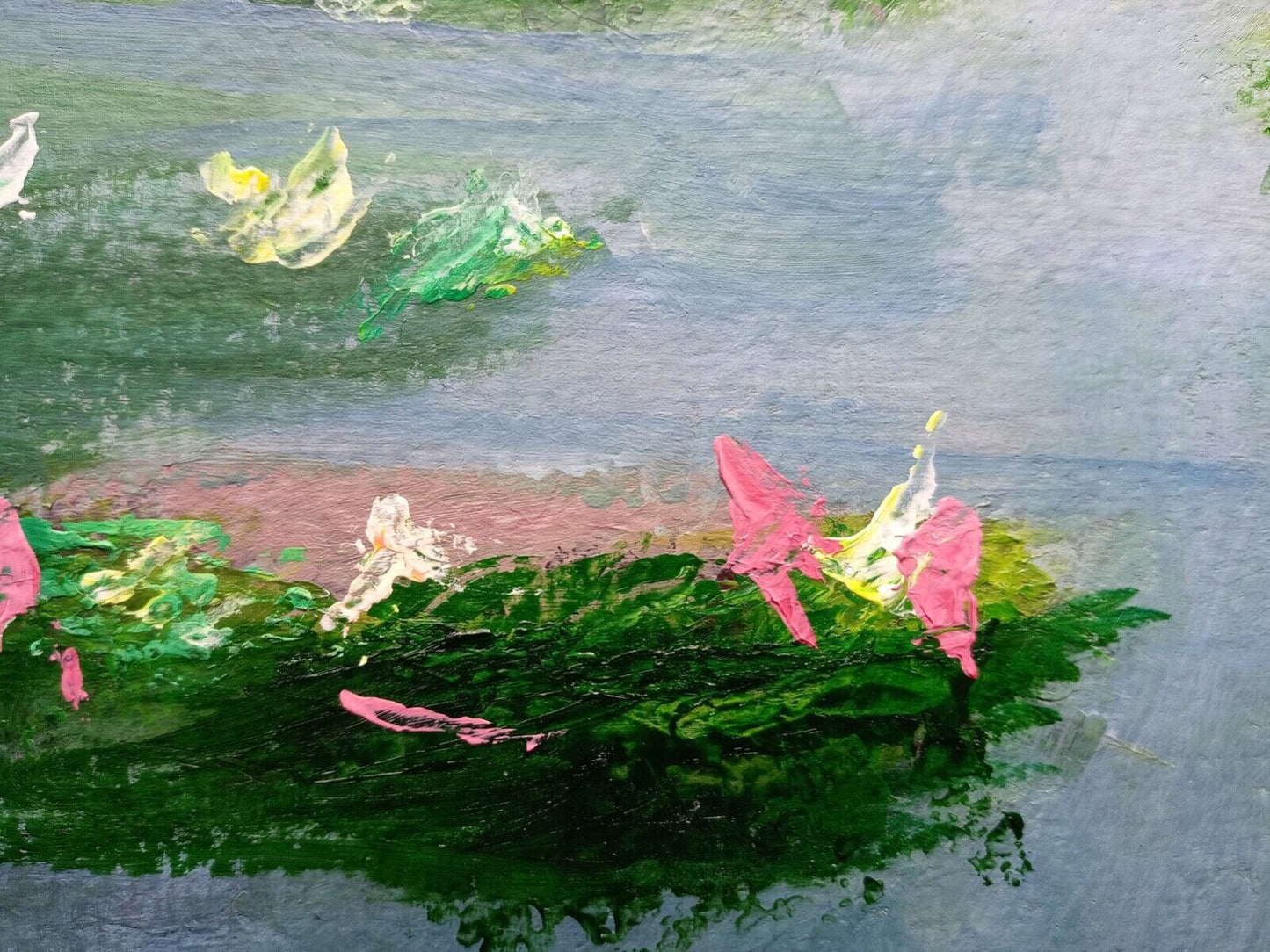 Monet's Water Lillies, colorful flowers-a tribute Abstract Acrylic Original